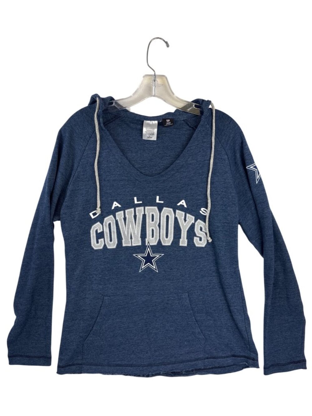 Dallas Cowboys Hoodie Women's L Blue V Neck Long Sleeve NFL Team Apparel - Picture 2 of 11